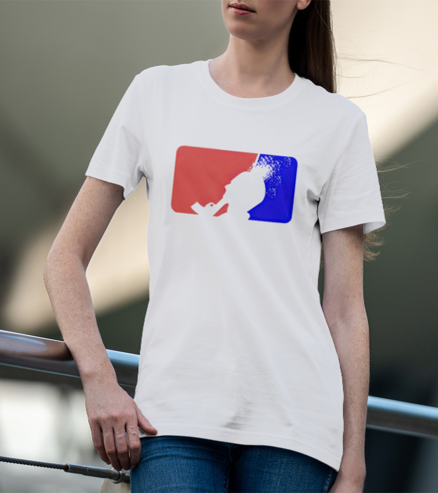 David Major League Shooting Silhouette Red Blue Funny T-Shirt