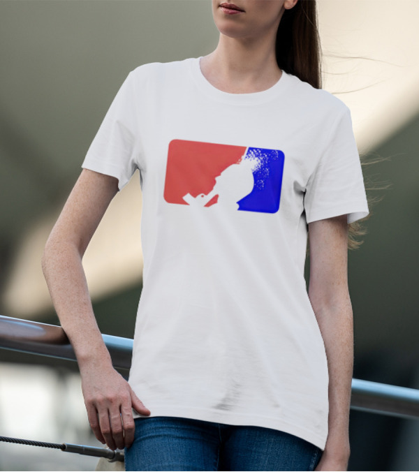 David Major League Shooting Silhouette Red Blue Funny T-Shirt