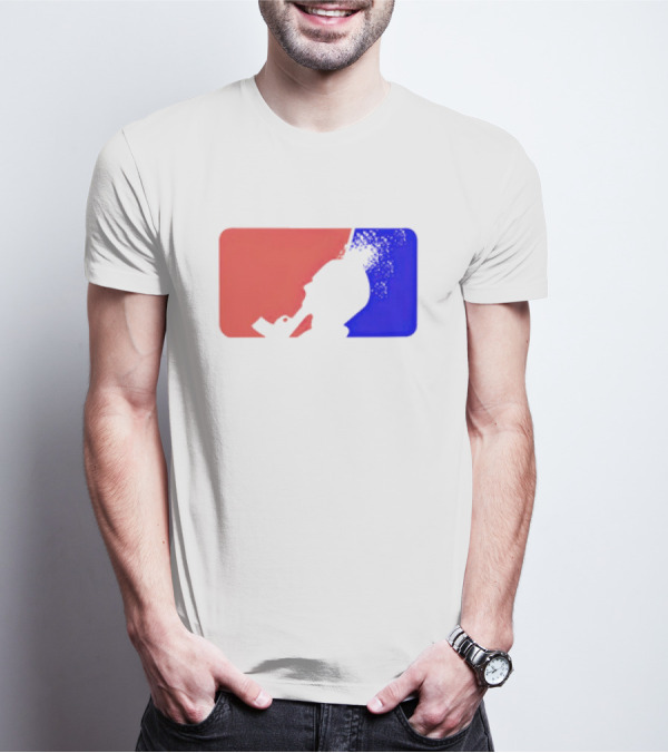 David Major League Shooting Silhouette Red Blue Funny T-Shirt