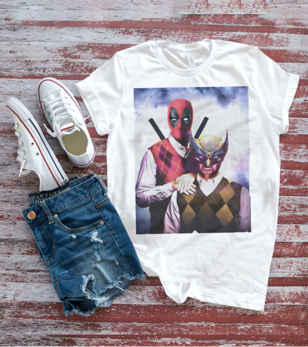 Retro Deadpool And Wolverine Step Brothers Iconic Parody Image T-Shirt