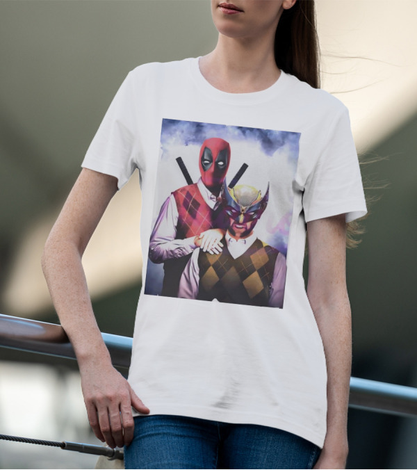 Retro Deadpool And Wolverine Step Brothers Iconic Parody Image T-Shirt