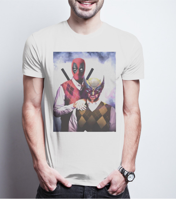 Retro Deadpool And Wolverine Step Brothers Iconic Parody Image T-Shirt