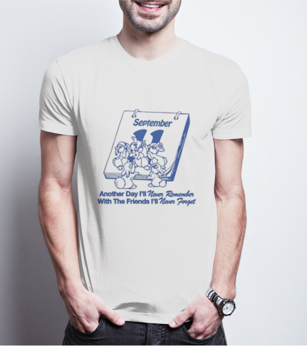 September 11 Calendar With Cartoon Friends And Unforgettable Memories T-Shirt