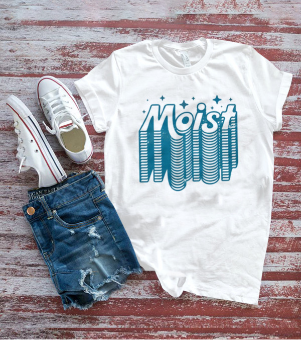 Moist 3D Text With Stars V2 T-Shirt