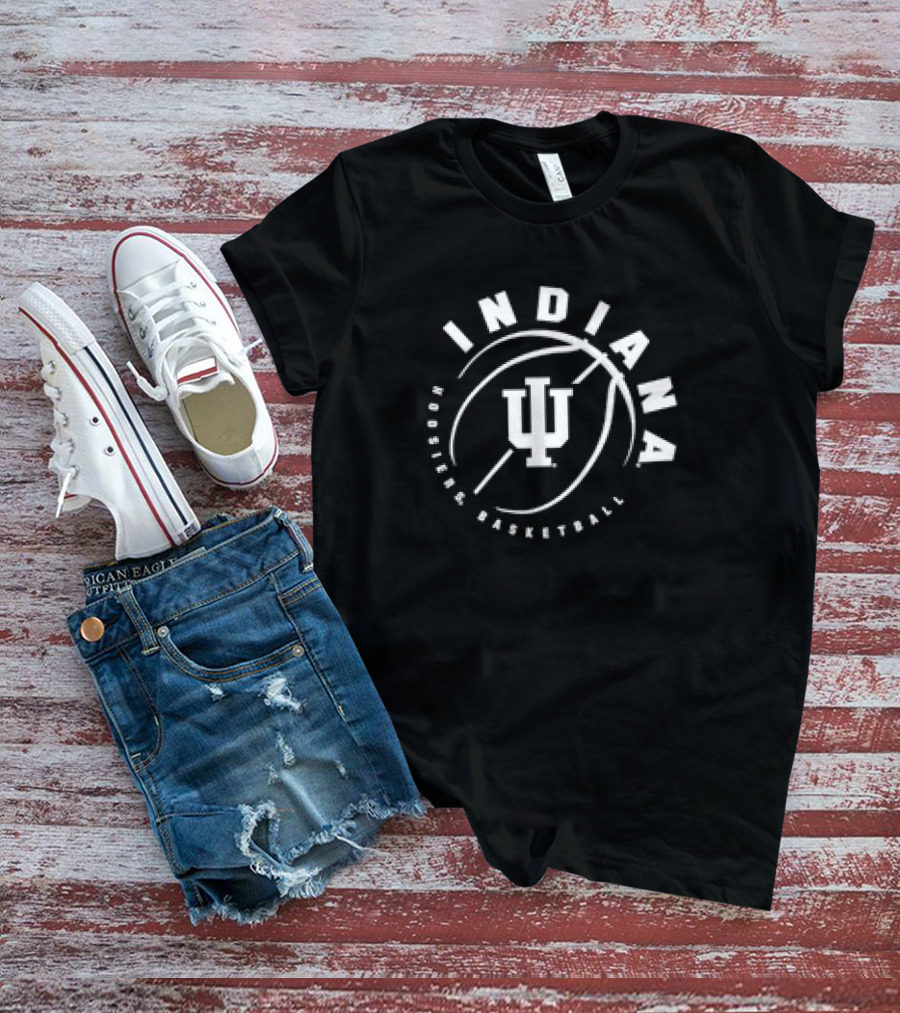 Indiana Hoosiers Basketball Crimson IU Logo Bracer T-Shirt