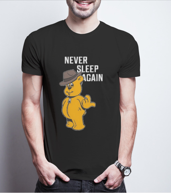Never Sleep Again Zwart Wanna Play Nightmare Teddy Bear T-Shirt