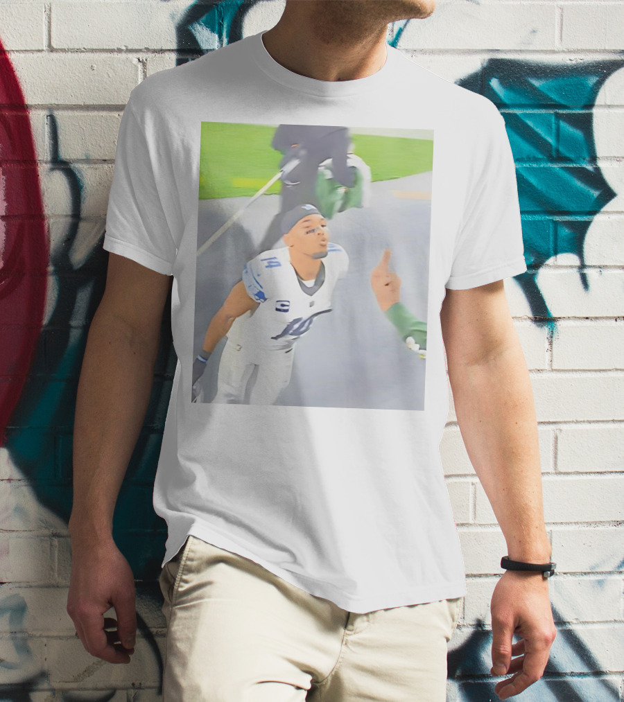 Amon Ra St Brown Number 14 Lions Kiss Meme T-Shirt