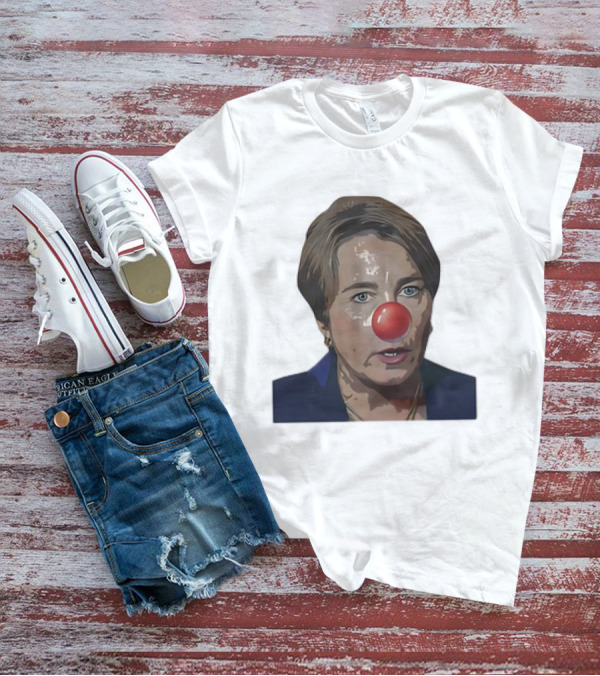 Maura Healey Cartoon Clown Nose Face Image T-Shirt