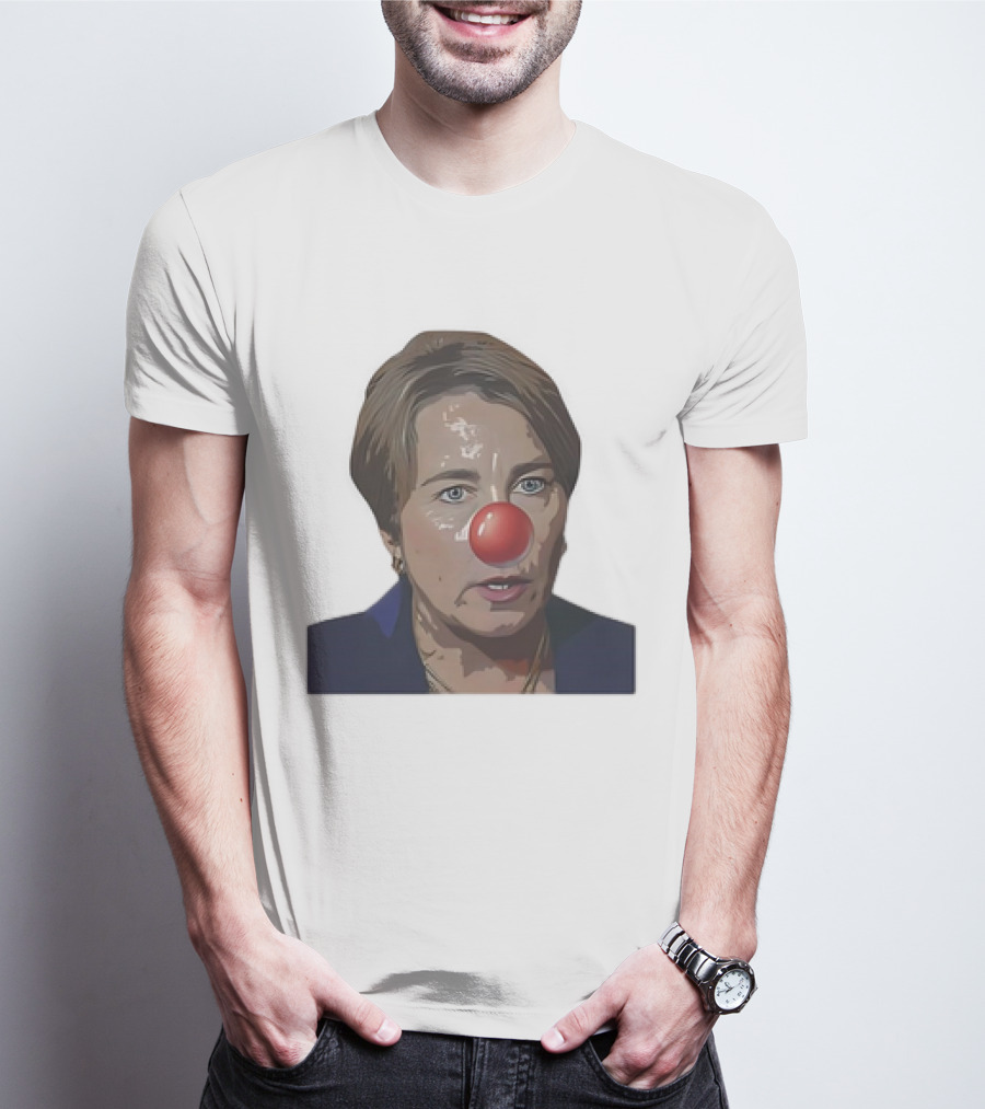Maura Healey Cartoon Clown Nose Face Image T-Shirt