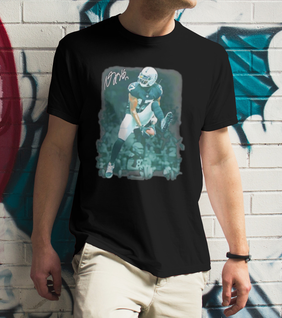 Davante Lavell Adams Leap For Glory Signature 17 Player Action Football T-Shirt