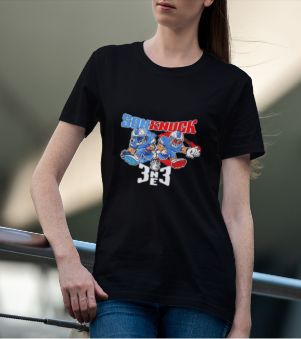 Son-Knuck 3NE3 Detroit Lions Inspired Football Characters T-Shirt
