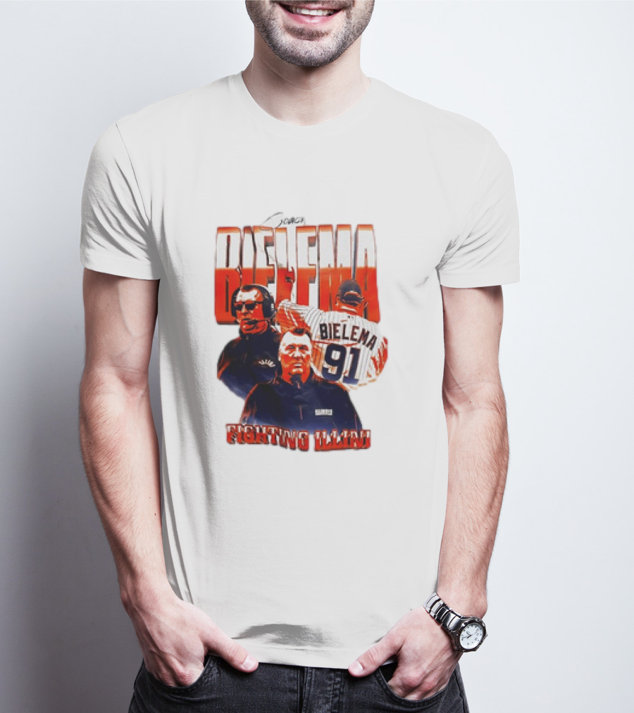 Coach Bielema 91 Fighting Illini T-Shirt