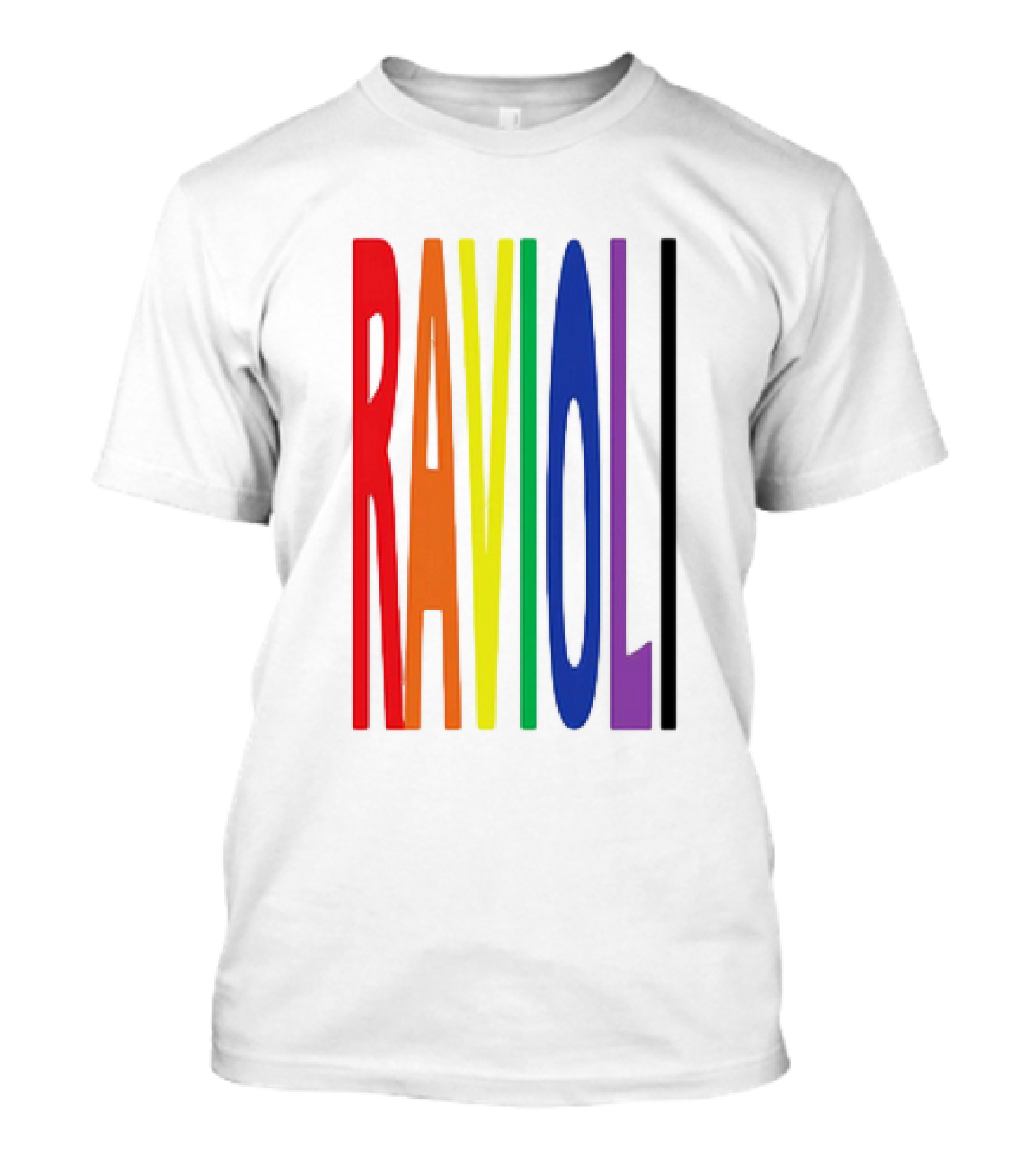 Ravioli Rainbow Colorful Block Letters T-Shirt