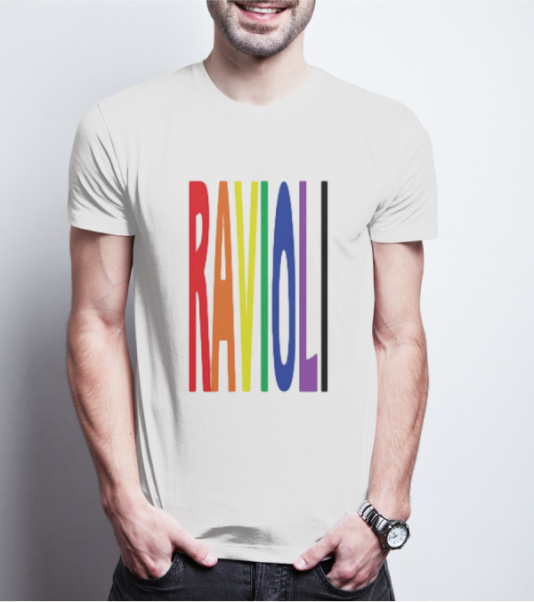 Ravioli Rainbow Colorful Block Letters T-Shirt