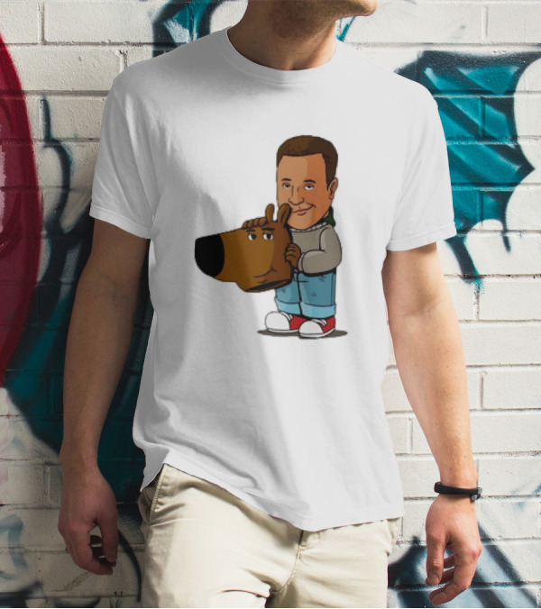 Kevin James Chill Guy Meme With Cartoon Style Scooby-Doo Head T-Shirt