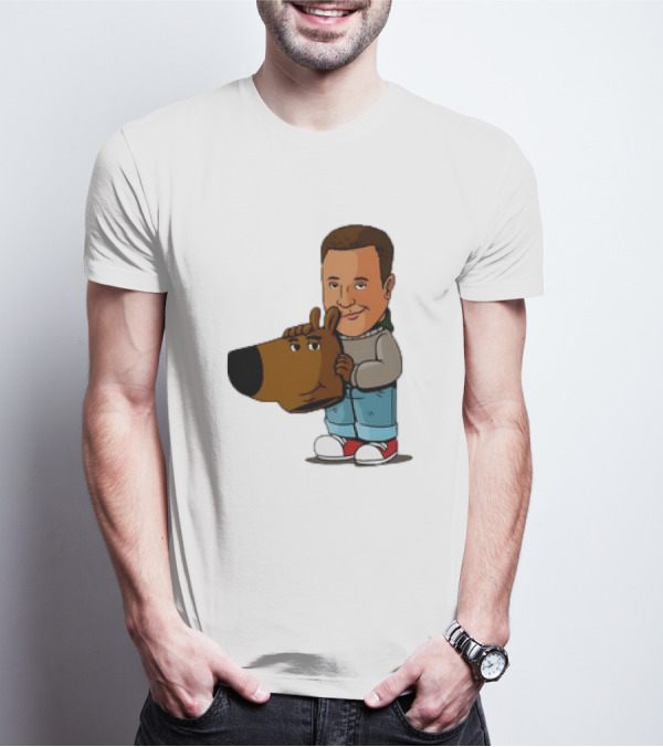 Kevin James Chill Guy Meme With Cartoon Style Scooby-Doo Head T-Shirt