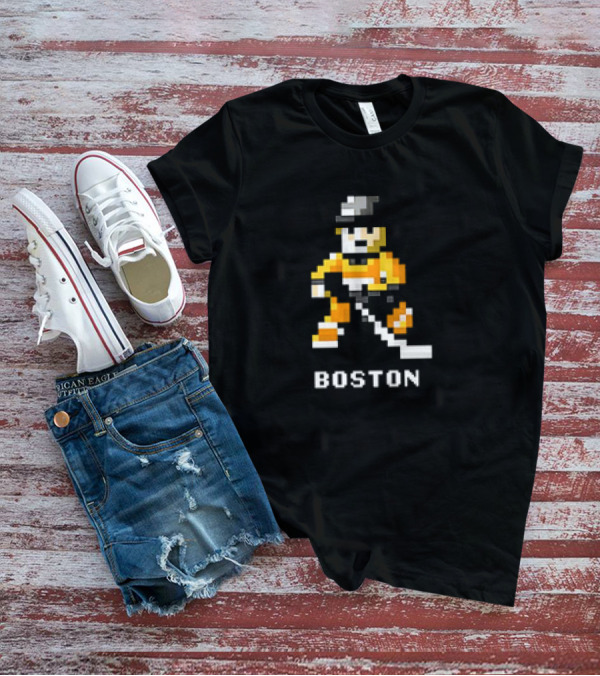 Boston Pixelated Hockey Player T-Shirt