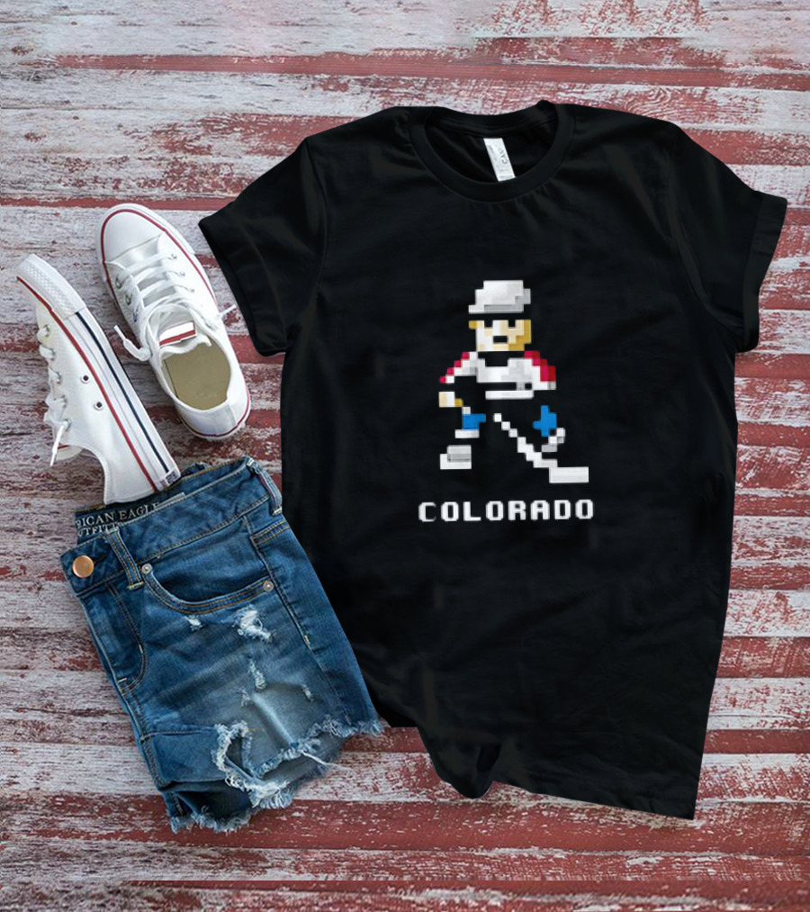 Colorado Pixel Hockey Player 8-Bit T-Shirt
