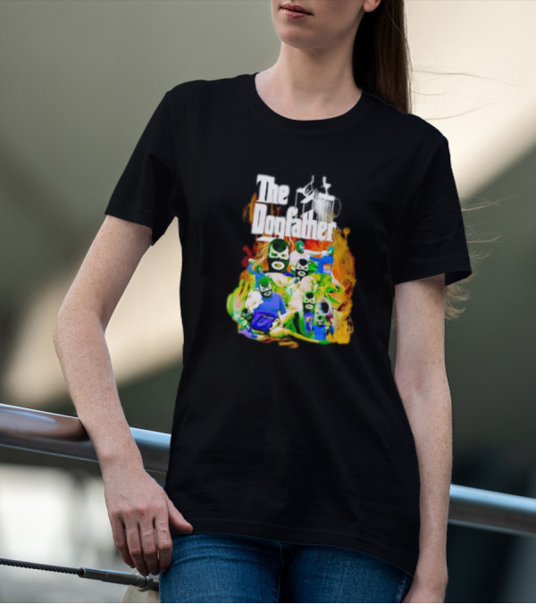 The Dogfather Powerfish Masked Characters In Colorful Scene T-Shirt