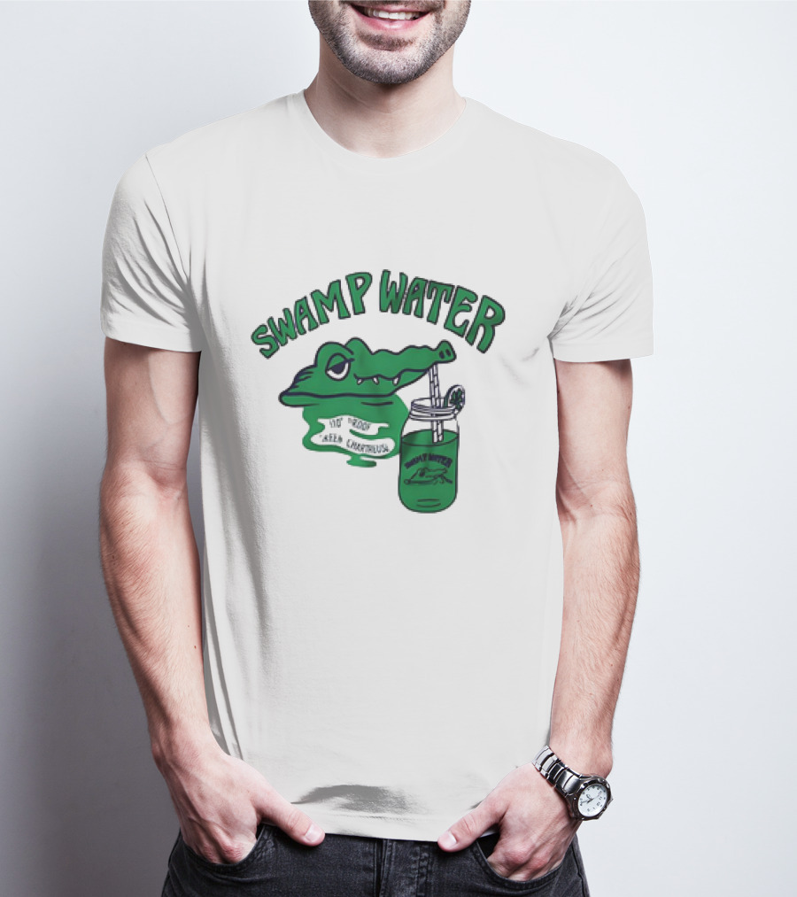 Swamp Water Alligator Drink Jar Vintage Cartoon T-Shirt