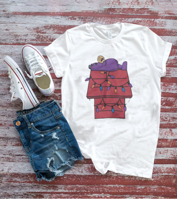 New York Mets Purple Mascot Holiday Lights Snoopy House Christmas T-Shirt