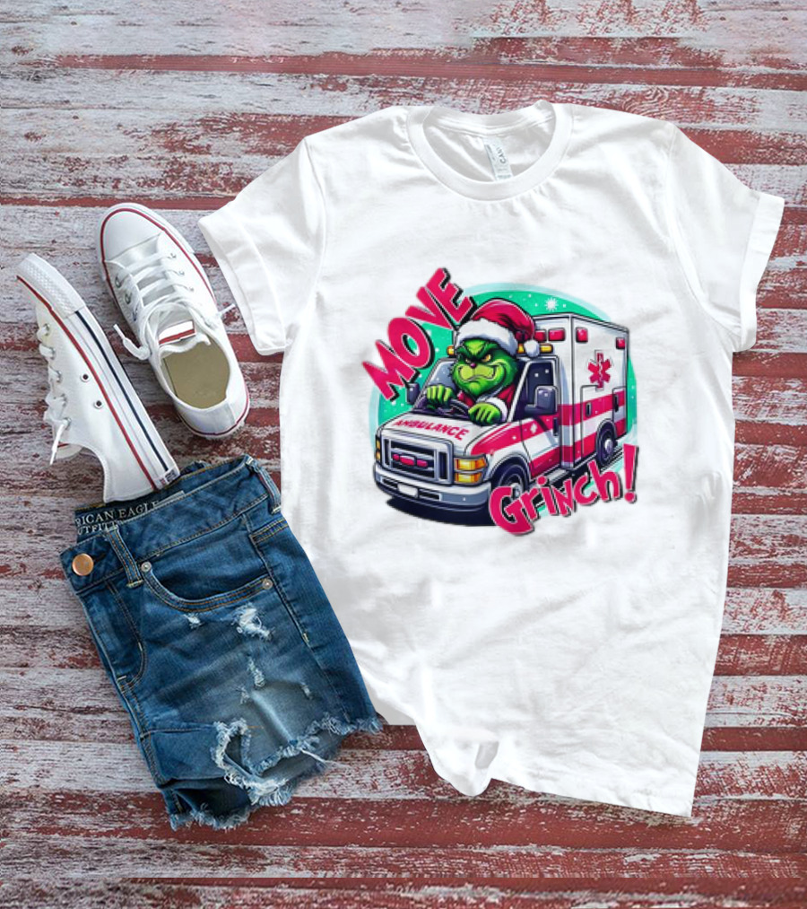 MOVE Grinch Christmas Ambulance Driver T-Shirt