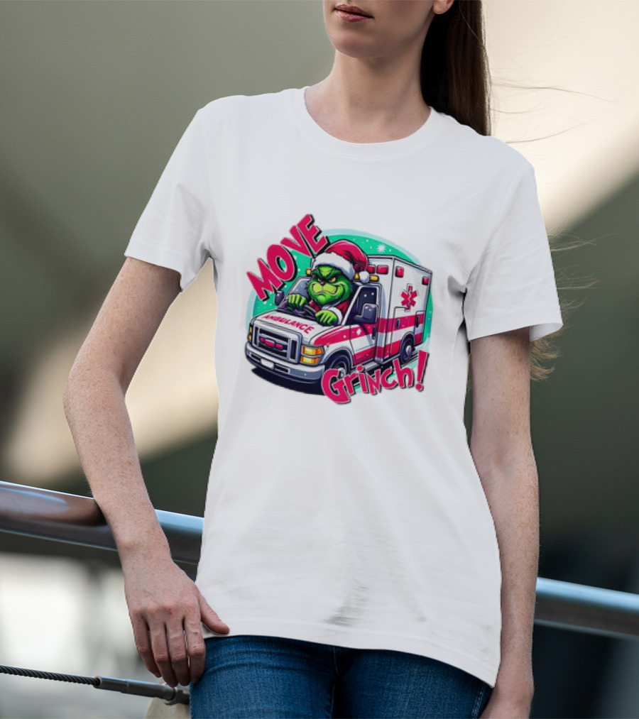 MOVE Grinch Christmas Ambulance Driver T-Shirt