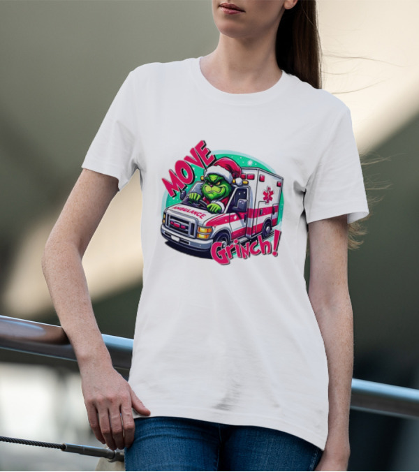 MOVE Grinch Christmas Ambulance Driver T-Shirt