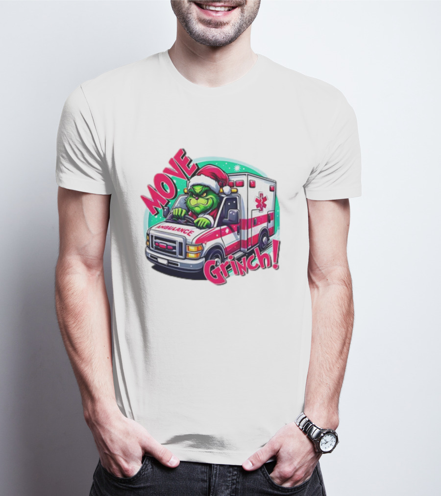 MOVE Grinch Christmas Ambulance Driver T-Shirt