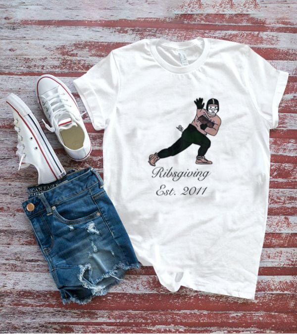 Green Pig Ribsgiving Est. 2011 Football Player T-Shirt