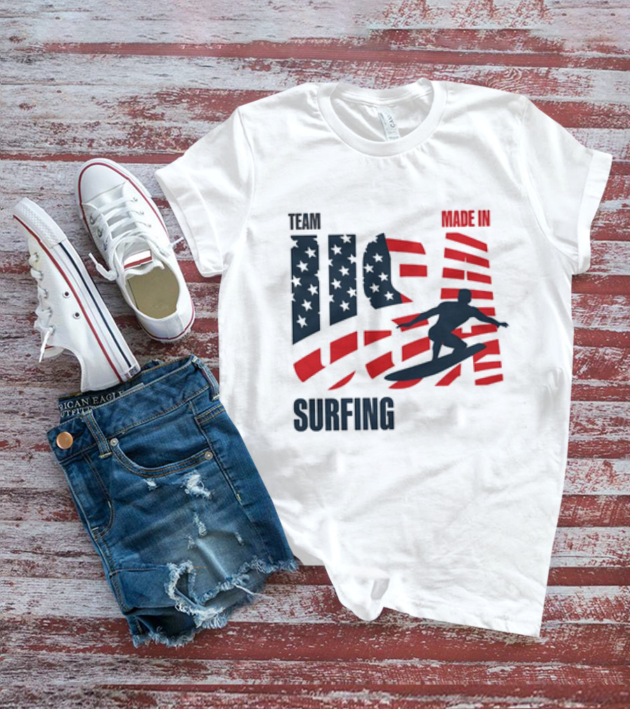 TEAM USA MADE IN USA SURFING Stars And Stripes Surf T-Shirt