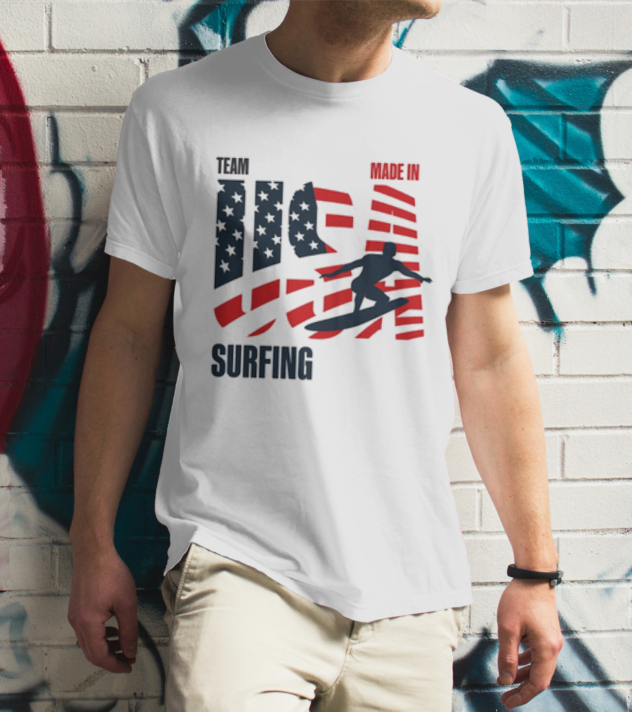TEAM USA MADE IN USA SURFING Stars And Stripes Surf T-Shirt