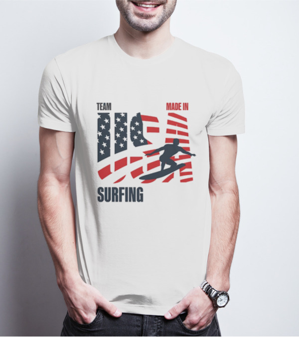 TEAM USA MADE IN USA SURFING Stars And Stripes Surf T-Shirt