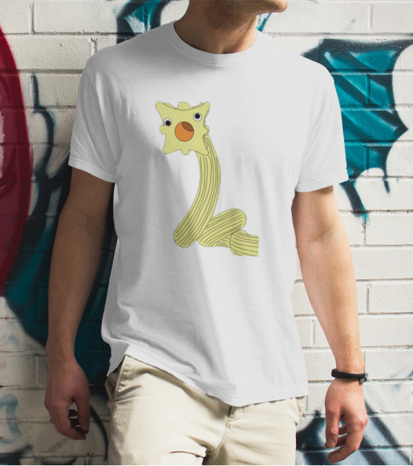 The Worm Classic Cartoon Character With Yellow Star-Shaped Head And Orange Circle Mouth T-Shirt