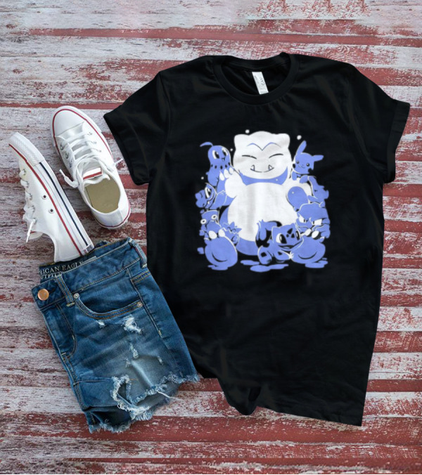 Snorlax Snowman Surrounded By Pokémon Snowlaxman T-Shirt