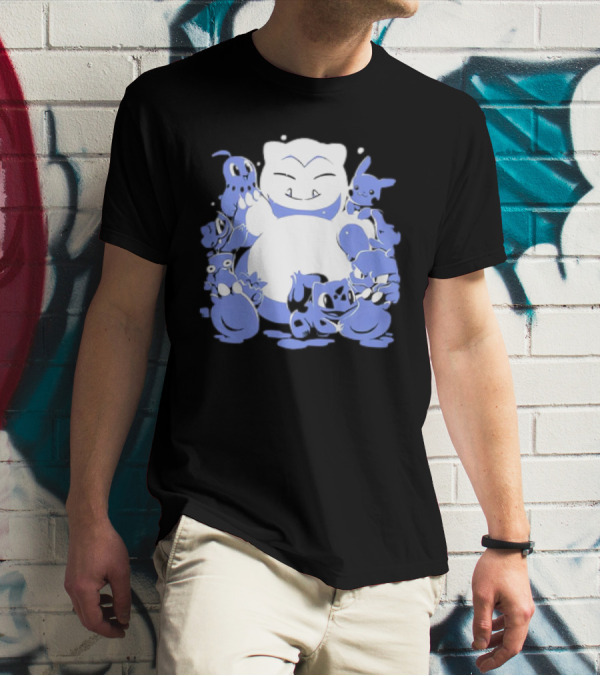 Snorlax Snowman Surrounded By Pokémon Snowlaxman T-Shirt