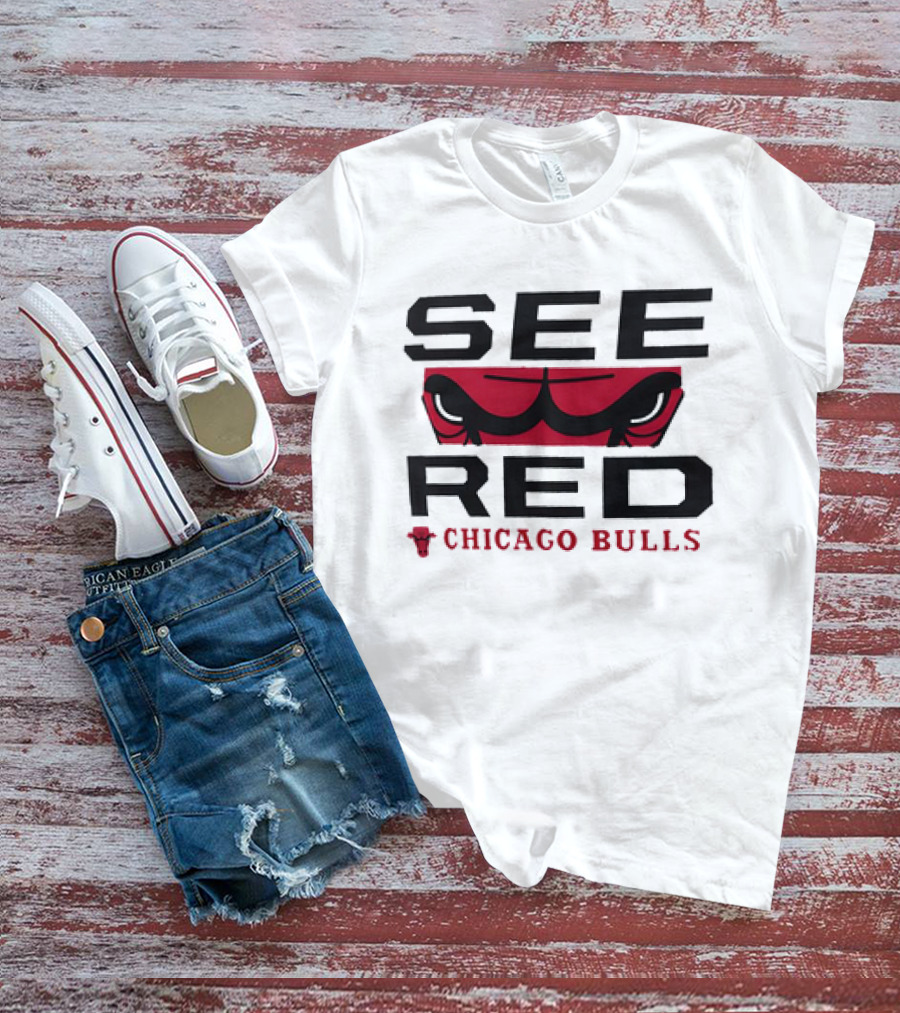 See Red Chicago Bulls T-Shirt