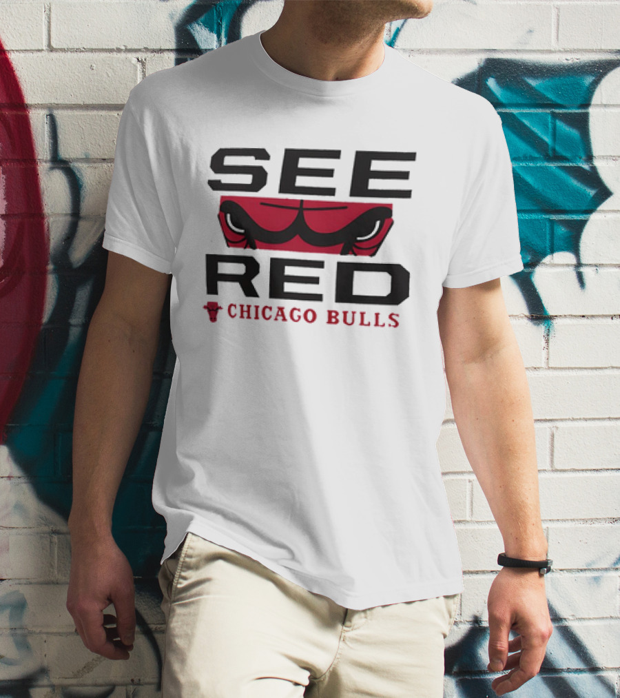 See Red Chicago Bulls T-Shirt