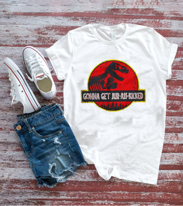 Gonna Get Jur-Ass-Kicked Dinosaur Boxing Red T-Shirt