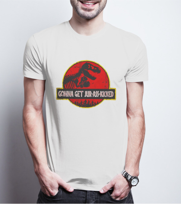 Gonna Get Jur-Ass-Kicked Dinosaur Boxing Red T-Shirt
