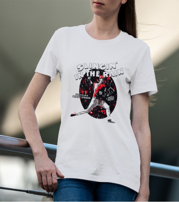 Slingin' In The Rain Starring Brady Singer Major League Royals T-Shirt