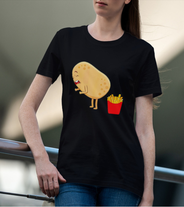 Potato Poops Fries Funny Cartoon T-Shirt