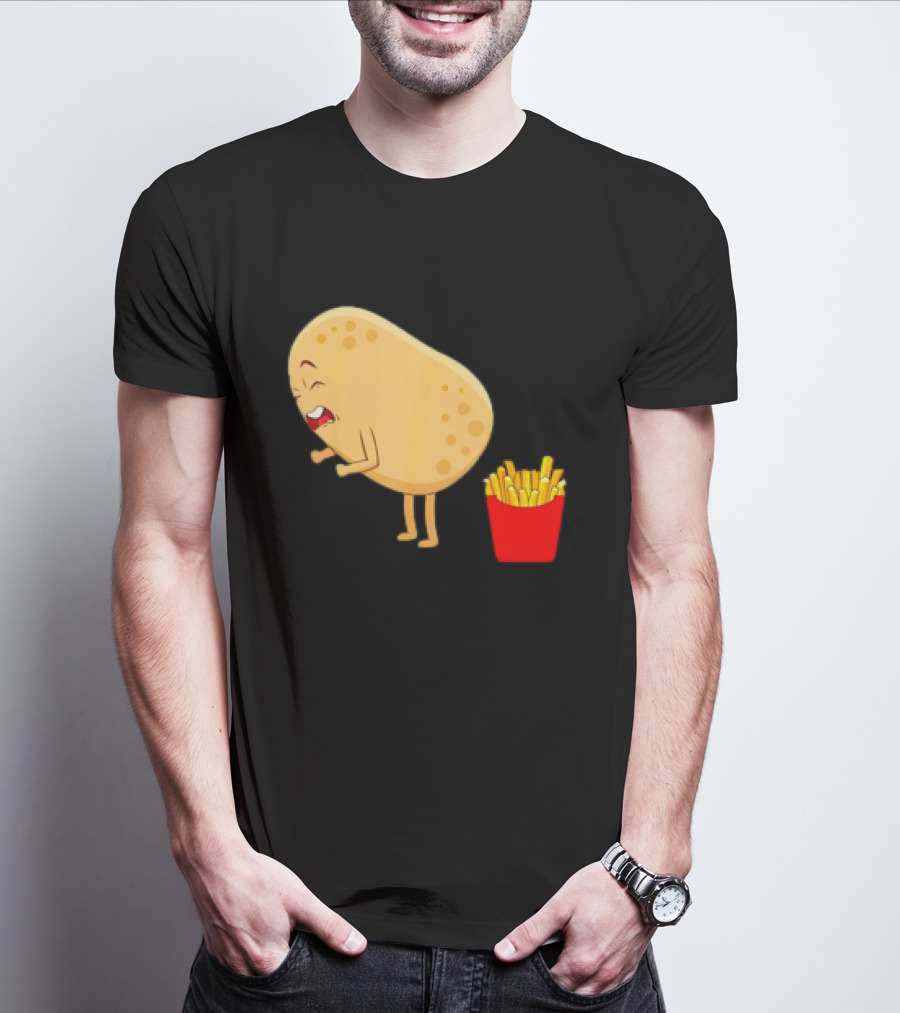 Potato Poops Fries Funny Cartoon T-Shirt