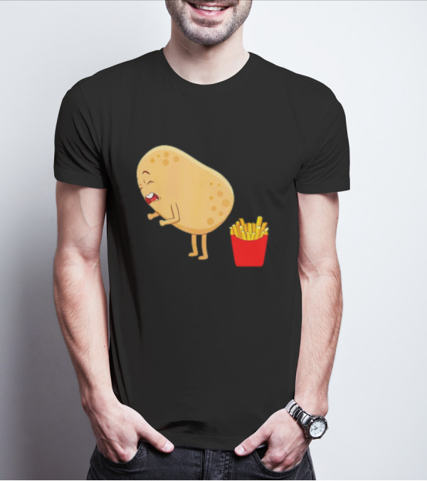 Potato Poops Fries Funny Cartoon T-Shirt