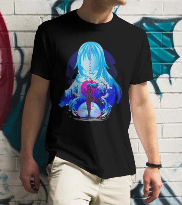 That Time I Got Reincarnated As A Slime Manga Character Silhouette Fantasy Scene T-Shirt