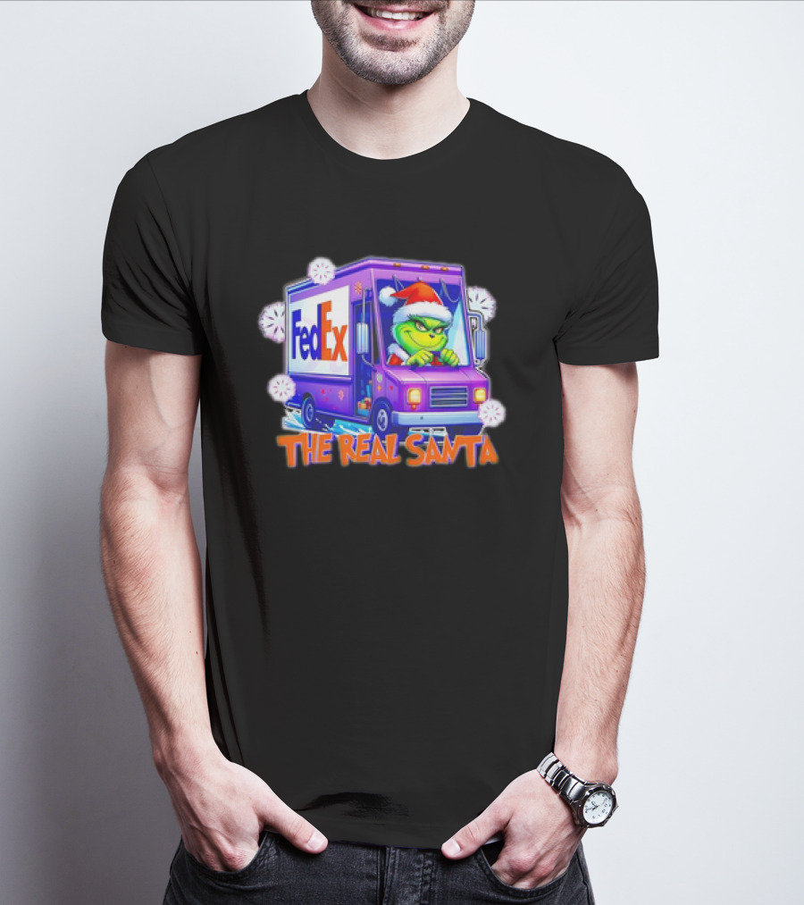 The Real Santa Grinch FedEx Truck Christmas Delivery T-Shirt