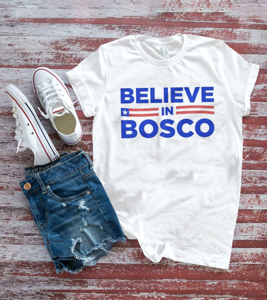 BELIEVE IN BOSCO Star Stripes American Motif T-Shirt