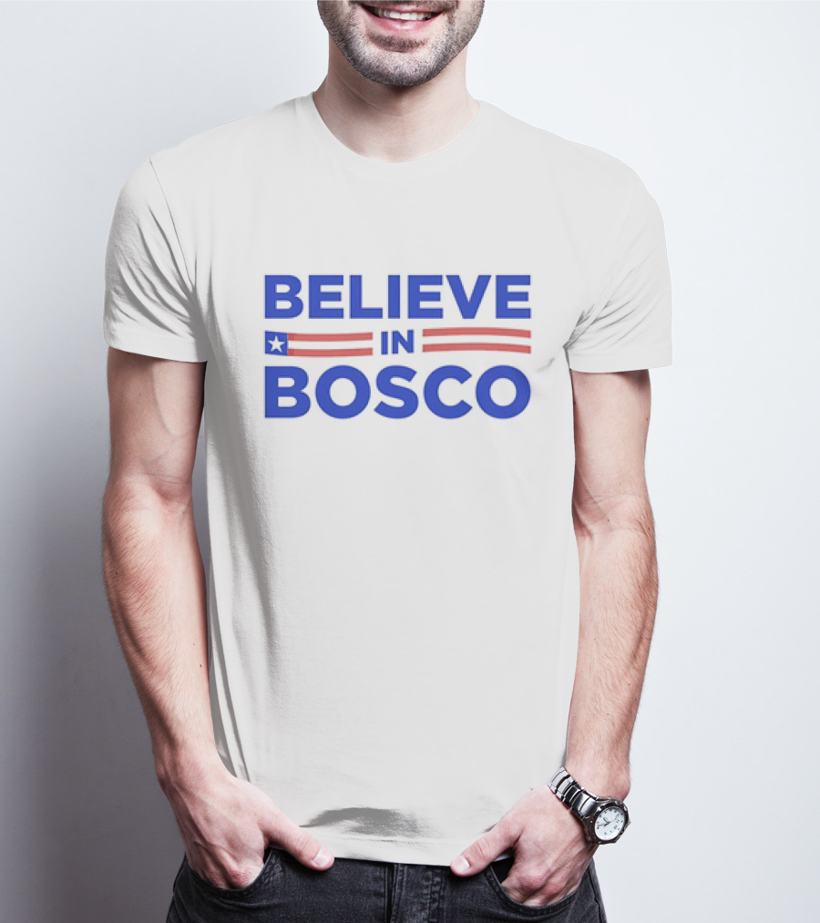 BELIEVE IN BOSCO Star Stripes American Motif T-Shirt