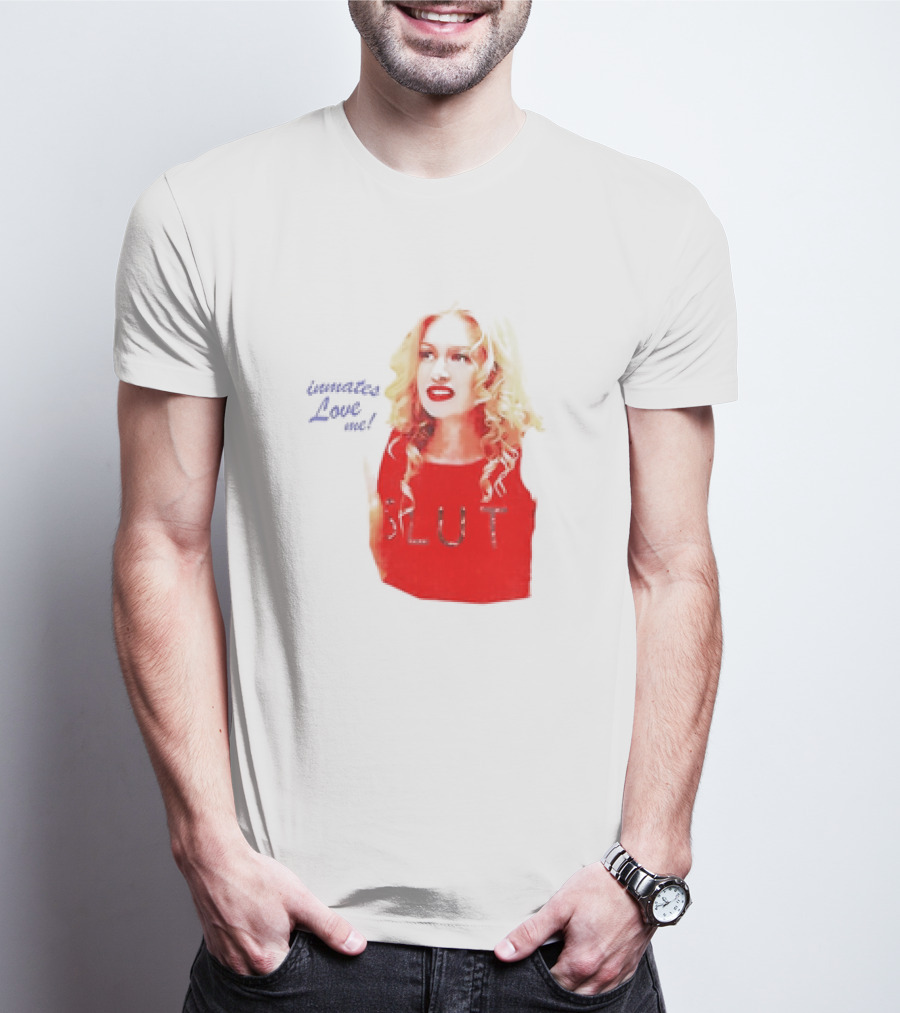 Inmates Love Me Slut Red Top Blonde Woman T-Shirt