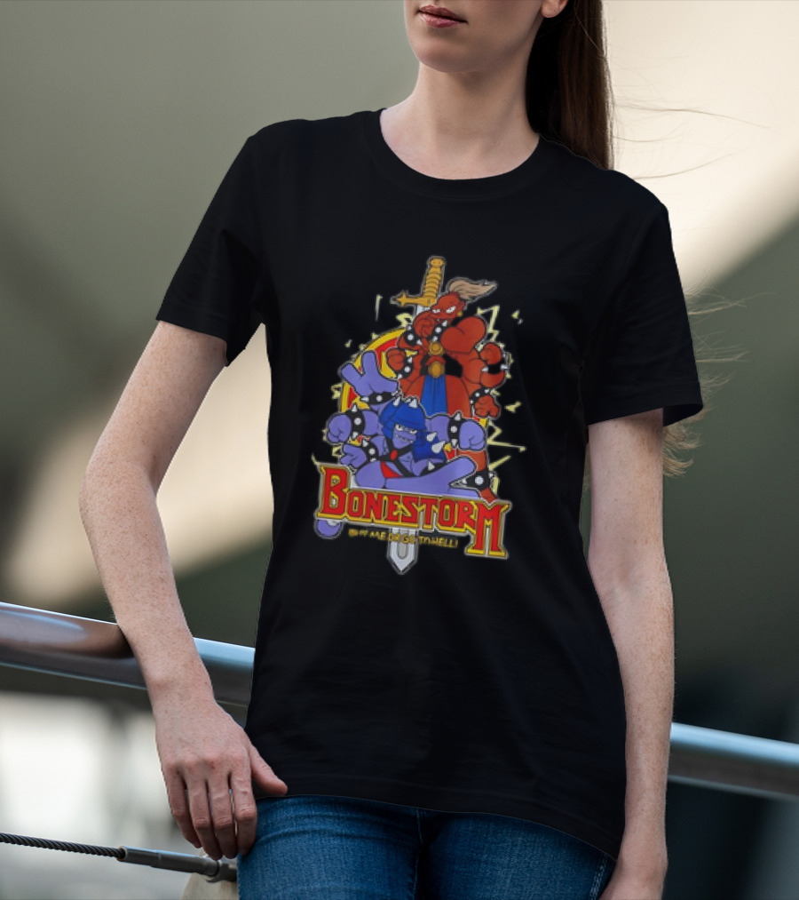 Bonestorm Buy Me Or Go To Hell Sword-Wielding Monsters Action T-Shirt
